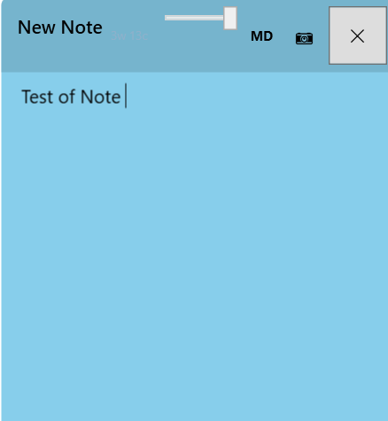 Blue sticky note overlay window