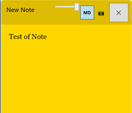 Yellow sticky note overlay window